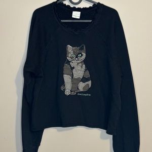 Teddy Fresh Patchwork Cat Women's Sweatshirt